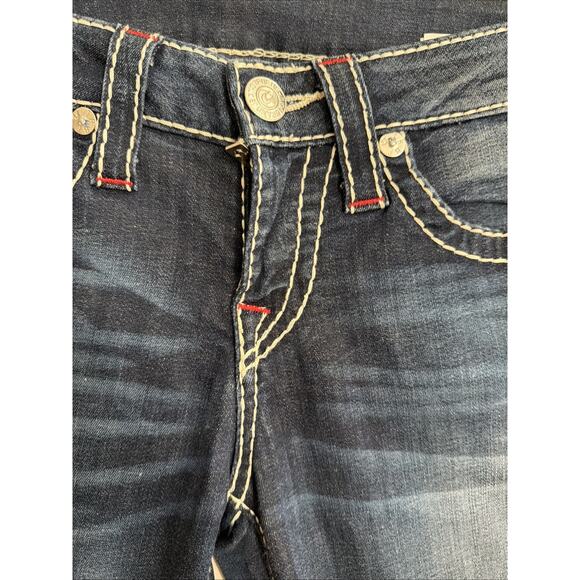 TRUE RELIGION VTG 27 Skinny Flap Dream Eater Low Rise Jeans Y2K 90s White Stitch - Picture 5 of 10